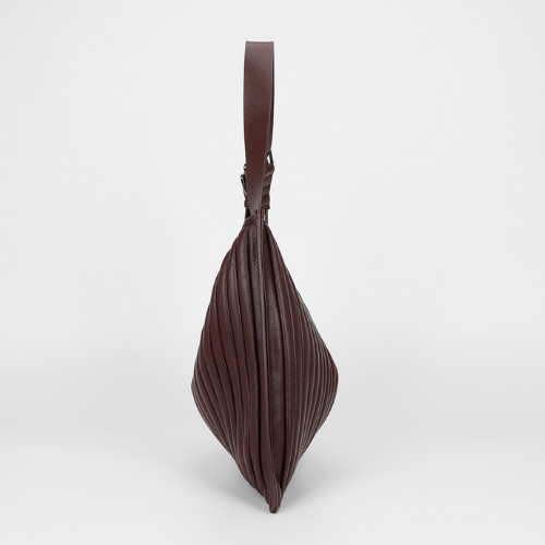 BORSA A SPALLA GRANDE PLISSETTATA BURGUNDY