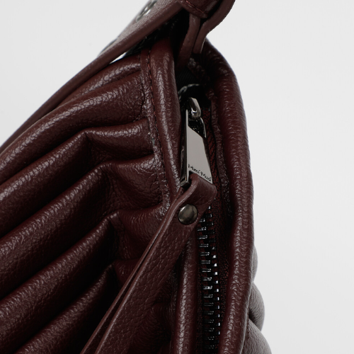 BORSA A SPALLA GRANDE PLISSETTATA BURGUNDY