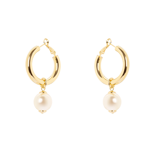 Orecchini cerchietto e perla pendente Ninive - Oro