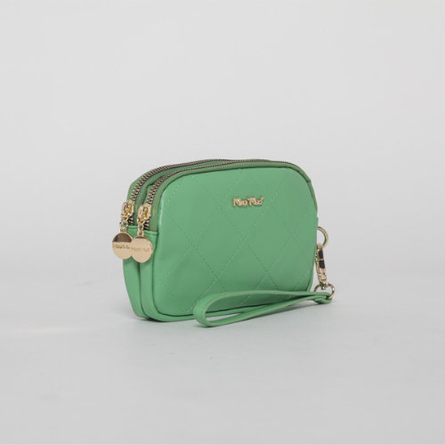 PORTAFOGLIO/BUSTA TRAPUNTATO - VERDE MENTA
