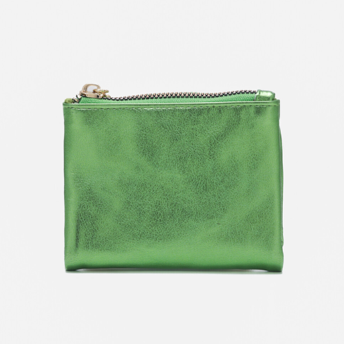 PORTAFOGLIO PICCOLO CON PATTA LAMINATO VERDE MENTA 