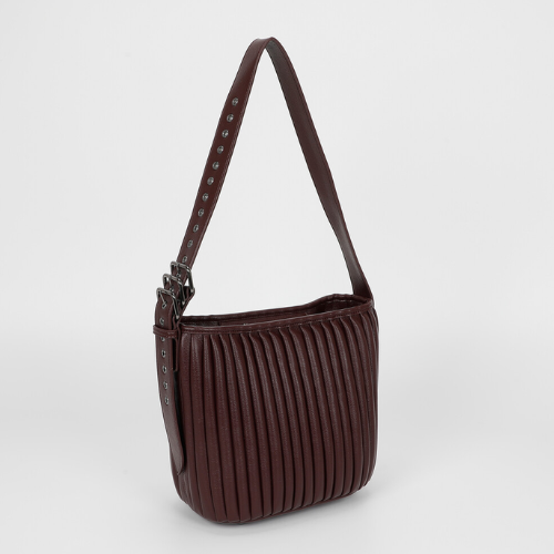 BORSA A TRACOLLA PLISSETTATA BURGUNDY