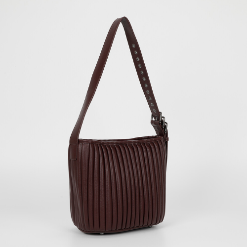 BORSA A TRACOLLA PLISSETTATA BURGUNDY