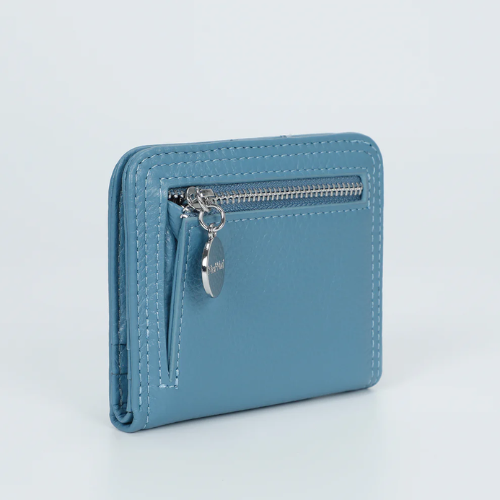 PORTAFOGLIO MEDIO IN PELLE AZZURRO 
