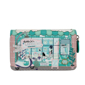 Bubble Cats Laundromat Medium Ziparound Wallet