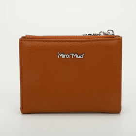 PORTAFOGLIO MEDIO IN PELLE CON ZIP LATERALE – CUOIO