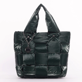 BORSA A MANO IN NYLON CON INTRECCIO