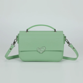 BORSA A MANO CON PATTA E CHIUSURA A CUORE VERDE ACQUA
