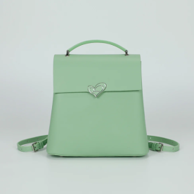 ZAINO CON PATTA E CHIUSURA A CUORE VERDE ACQUA