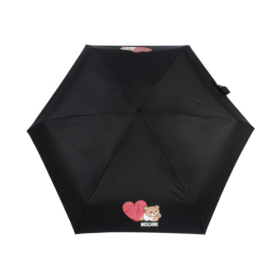 Ombrello Moschino supermini "Teddy Heart" + pendente teddy - nero