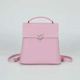 ZAINO CON PATTA E CHIUSURA A CUORE ROSA