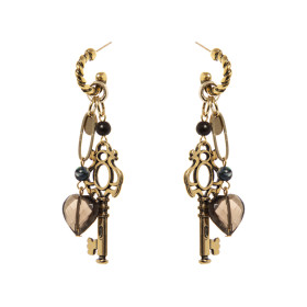 ORECCHINI SEMICERCHIO CON GRANDE CHIAVE BLU ART.330806H
