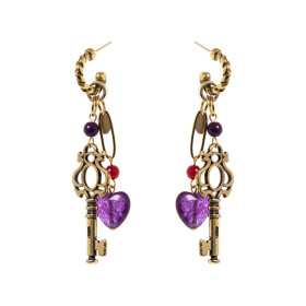 ORECCHINI SEMICERCHIO CON GRANDE CHIAVE VIOLA ART.330806T