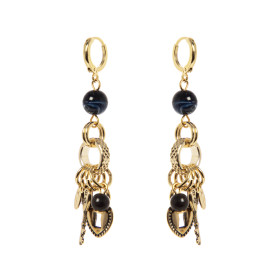 ORECCHINI CON CERCHETTO E PENDENTE BLU ART.330810H