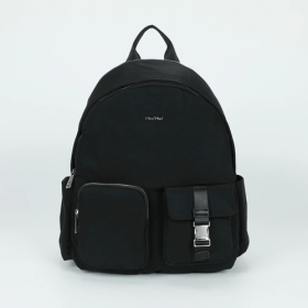 ZAINO GRANDE IN NYLON CON TASCHE NERO
