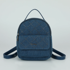 ZAINO IN JEANS CON STRASS BLU SCURO