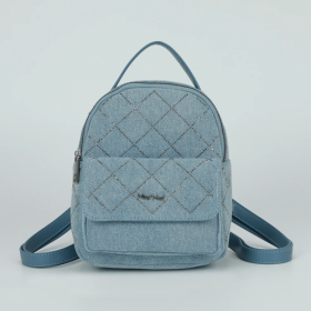 ZAINO IN JEANS CON STRASS BLU MEDIO
