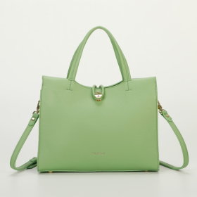 BORSA SHOPPING CON CHIUSURA A BOTTONE - VERDE