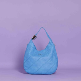 BORSA HOBO CON MOTIVO DIAGONALE Azzurro