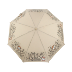 Ombrello Moschino mini aoc  Bear Crowd  - dark beige
