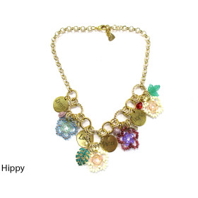 COLLANA GIROCOLLO HIPPY CRISTALLO VETRO MULTICOLOR