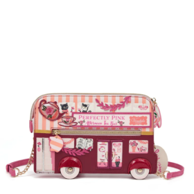 Perfectly Pink Afternoon Tea Bus Bus Pouch Bag