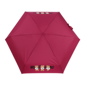 Ombrello Moschino supermini "Bears with Logo" - amarena
