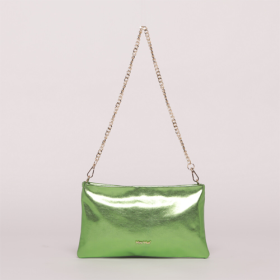 BORSA A BUSTA EFFETTO LAMINATO VERDE MENTA