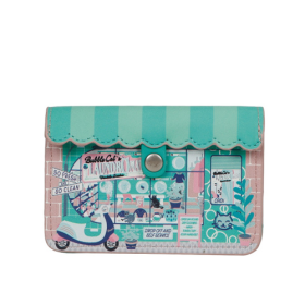 Bubble Cats Laundromat Accordion Card Wallet