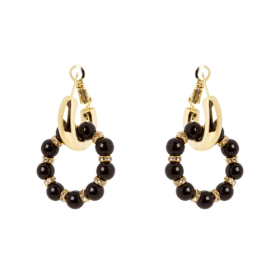 Orecchini a cerchio pendente Drusilla - Nero