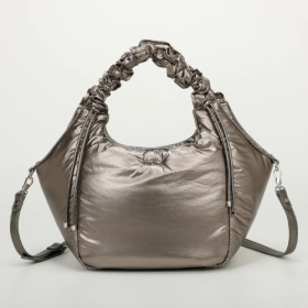 BORSA A SPALLA IN NYLON CON MANICO ARRICCIATO CANNA DI FUCILE 