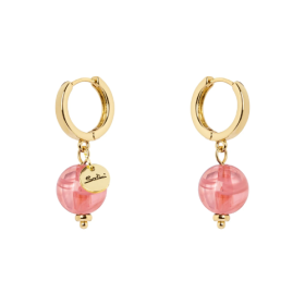 Orecchini cerchietto e boule Ester - Rosa