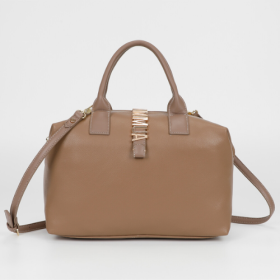 BORSA BAULETTO CON LETTERE MIMI-MUA TAUPE