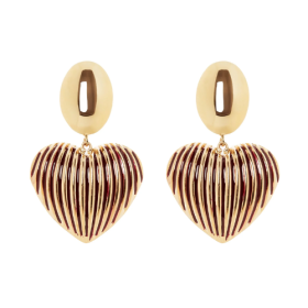 Orecchini ovale e cuore Malena - Rosso