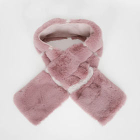 GIROCOLLO EFFETTO PELLICCIA CON STRISCE ALTERNATE ROSA