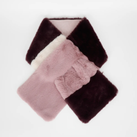 GIROCOLLO TRICOLOR EFFETTO PELLICCIA VIOLA