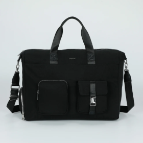 BORSONE IN NYLON CON TASCHE NERO 