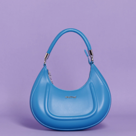 BORSA A BRACCIO GRANDE CON BORDO IN RILIEVO - Azzurro 