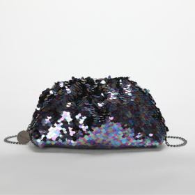 BORSA CLUTCH CON PAILLETTES VIOLA