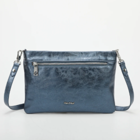 BORSA A BUSTA EFFETTO LAMINATO BLU