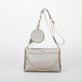 BORSA A TRACOLLA CON DETTAGLIO APPESO ORO