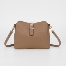 BORSA A TRACOLLA CON LETTERE MIMI-MUA TAUPE