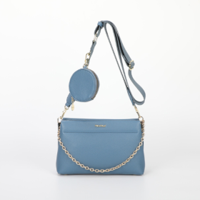 BORSA A TRACOLLA CON DETTAGLIO APPESO BLU
