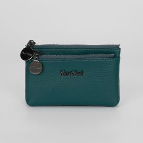 PORTAMONETE IN PELLE CON ZIP BLU OTTANIO