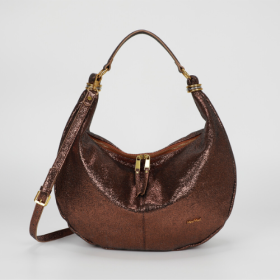 BORSA A SPALLA GRANDE CON ANELLI AI MANICI BRONZO
