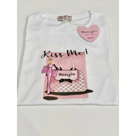 T-SHIRT DONNA FIGURINO CON BORSA KISS ME XL