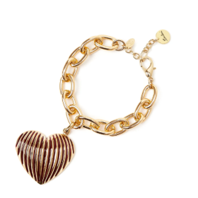Bracciale catena e cuore Malena - Rosso