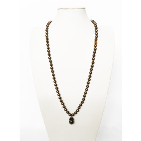COLLANA LUNGA DI SFERE beige