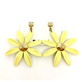 orecchino a perno con  fiore giallo  art. B000014