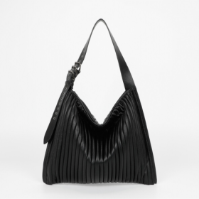 BORSA A SPALLA GRANDE PLISSETTATA NERO